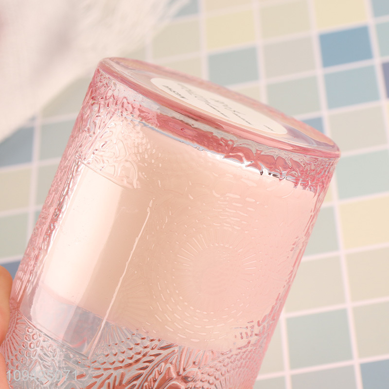 Hot sale multicolor glass cup candle scented candle