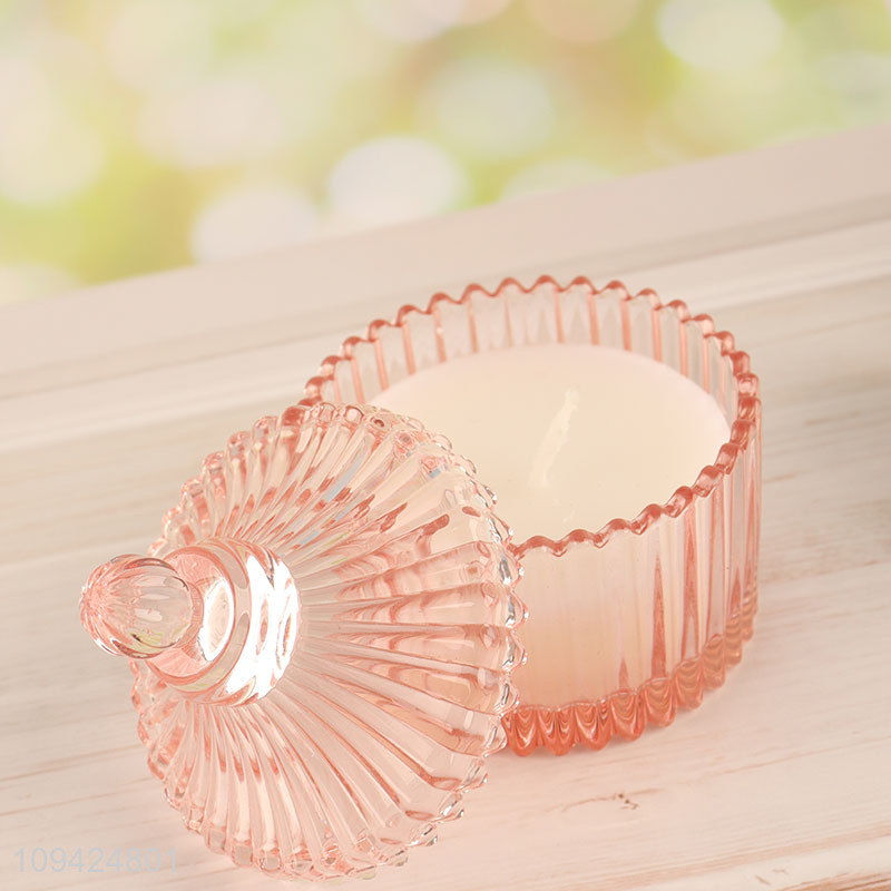 China factory glass cup candle scented candle with lid