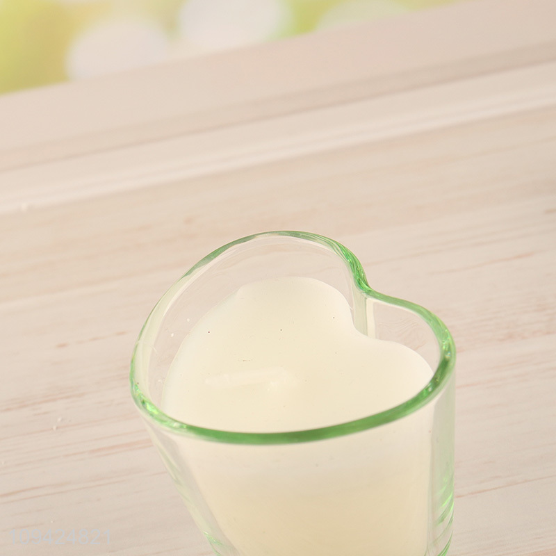 New product heart shape glass cup candle scented candle