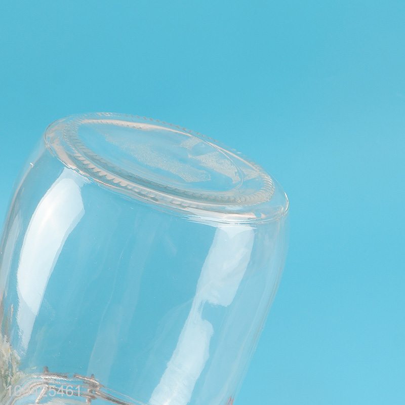 Wholesale clear glass sealed storage jar with lid
