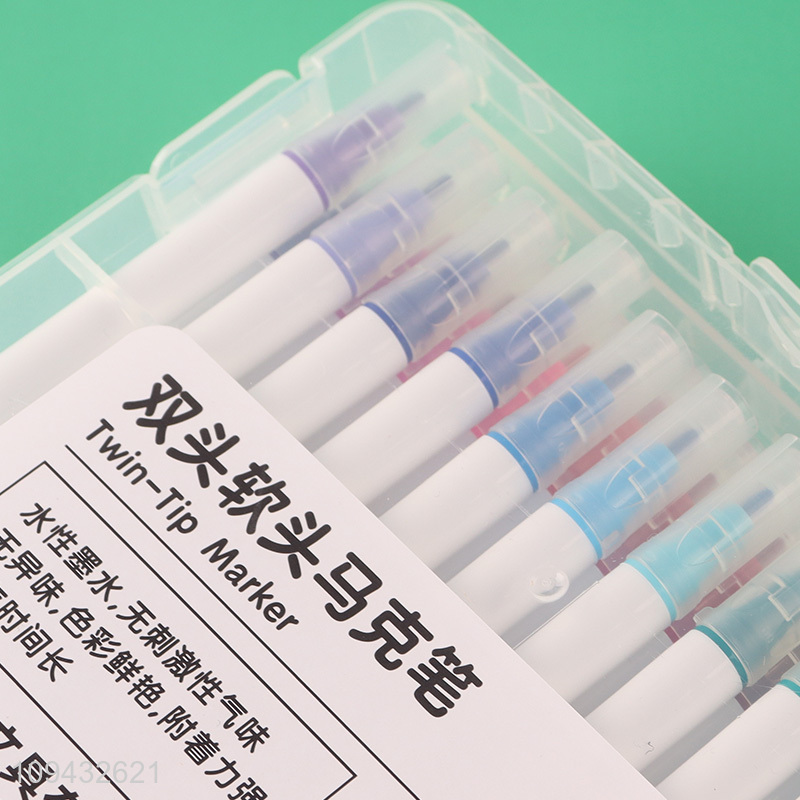 Best selling students dual soft tip marker pen