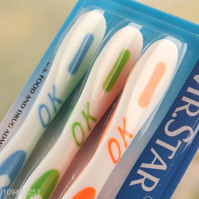 Fashion 3 Pieces Soft Grip Handle Toothbrush For Kids