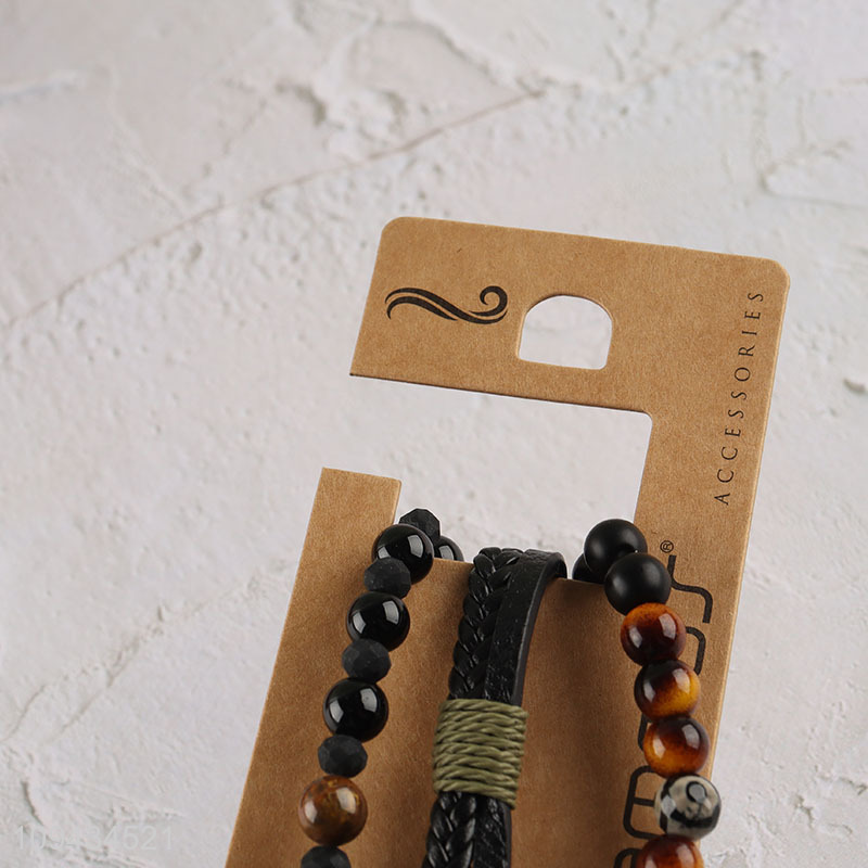 China wholesale jewelry beaded braided bracelet set