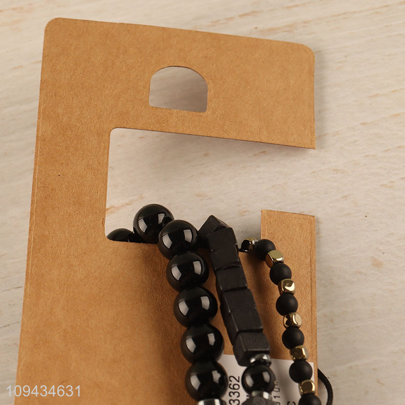 Top selling beaded braided bracelet set for men women