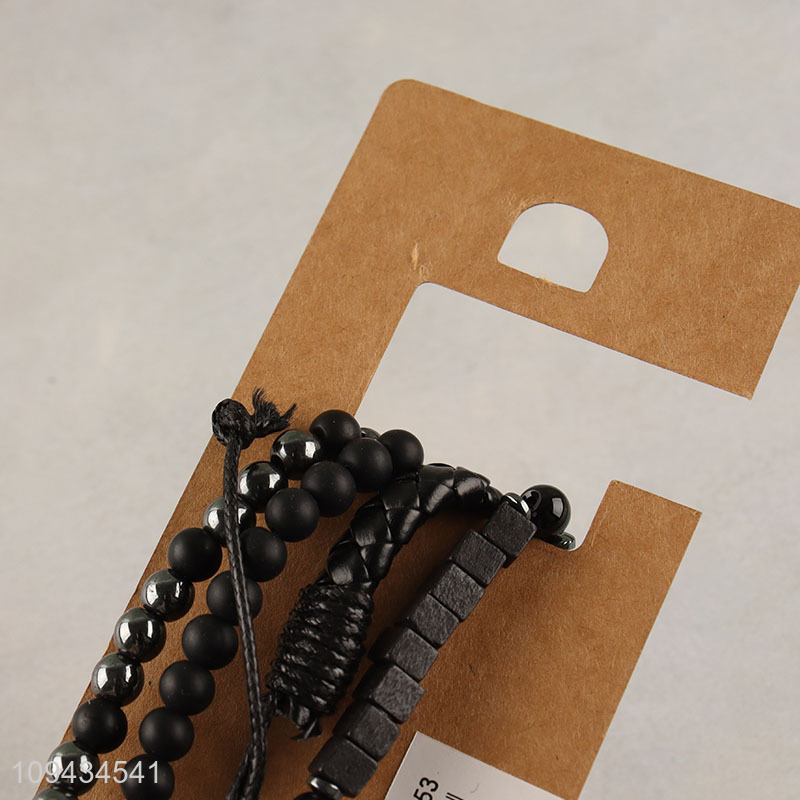 China supplier beaded braided bracelet set for men women