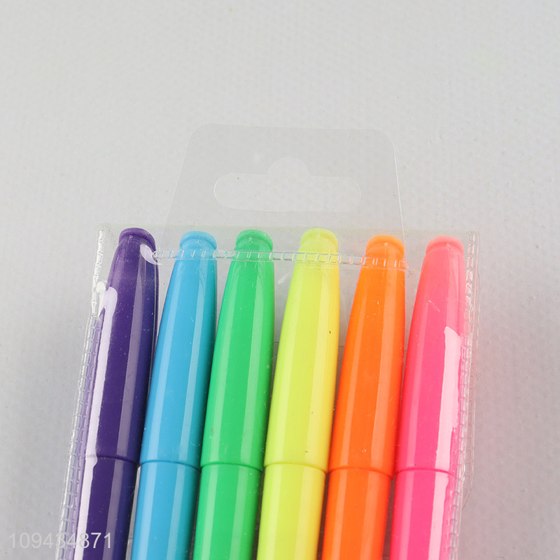 Factory supply 6pcs highlighter pen set for school office