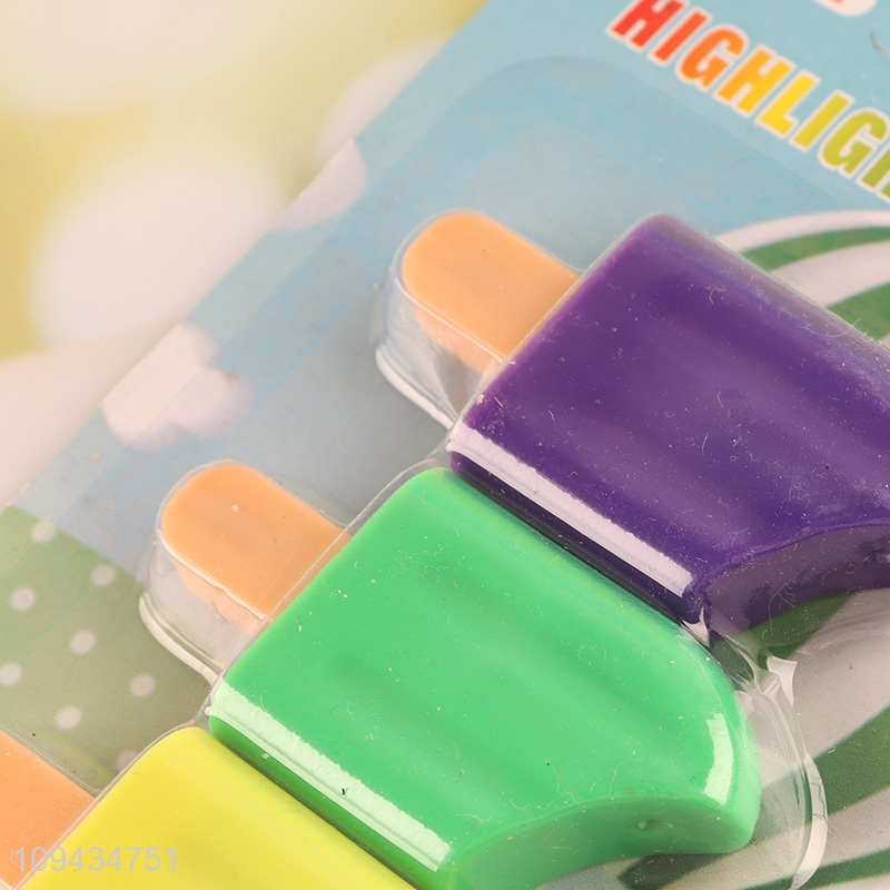 China wholesale popsicle shape 4pcs highlighter pen set