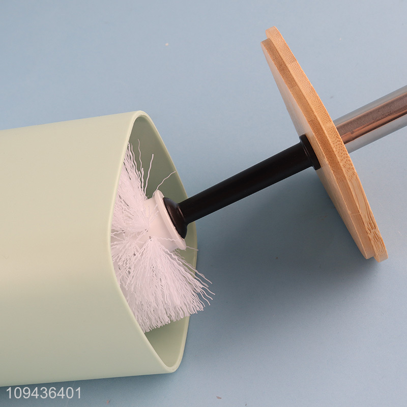 China factory plastic bathroom set with bamboo lid