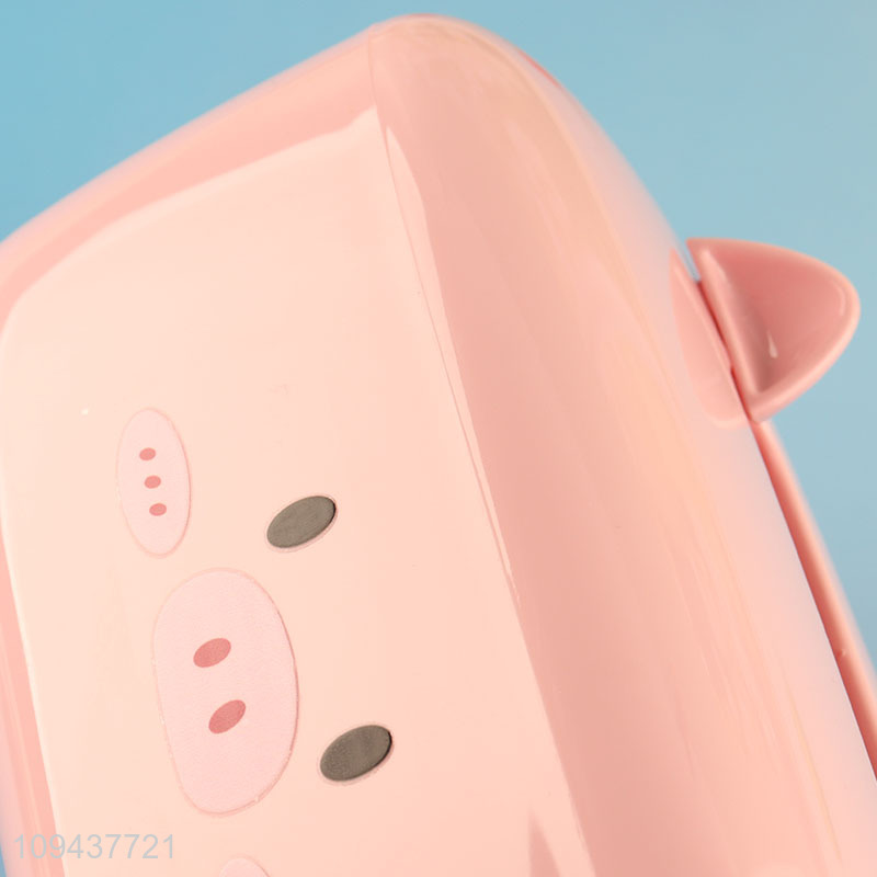 Cute Pig Shaped Tissue Box Plastic Napkin Holder For Desktop