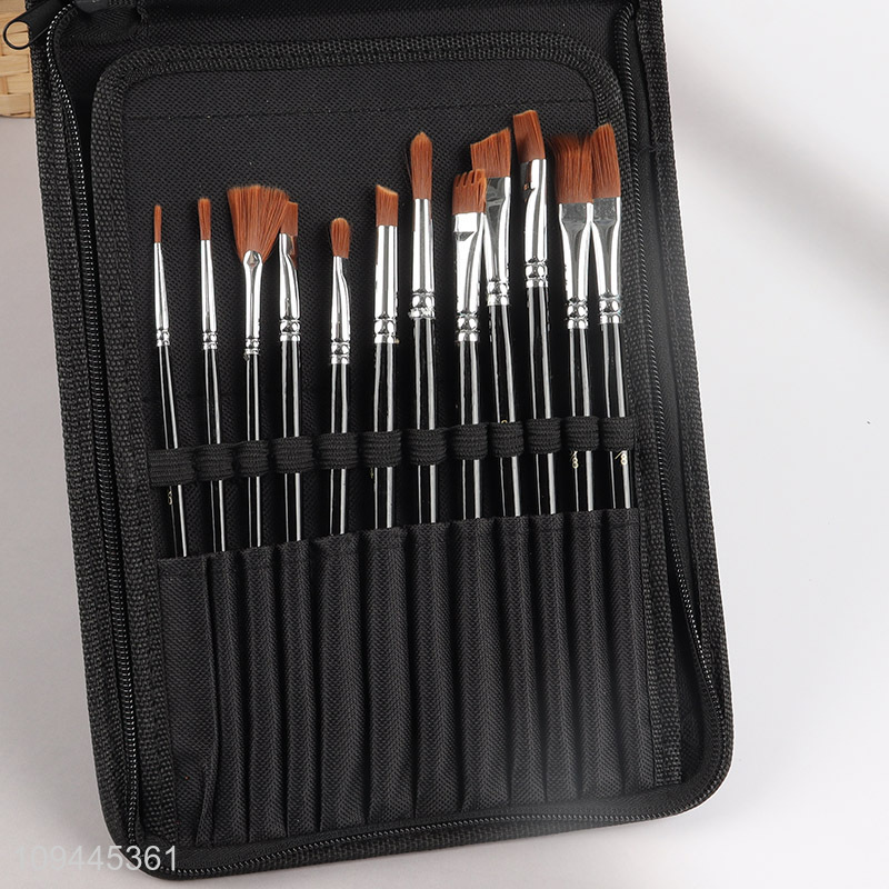 Online wholesale art paint brush set with palette and case