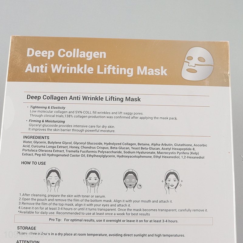 Online wholesale deep collagen anti wrinkle lifting mask