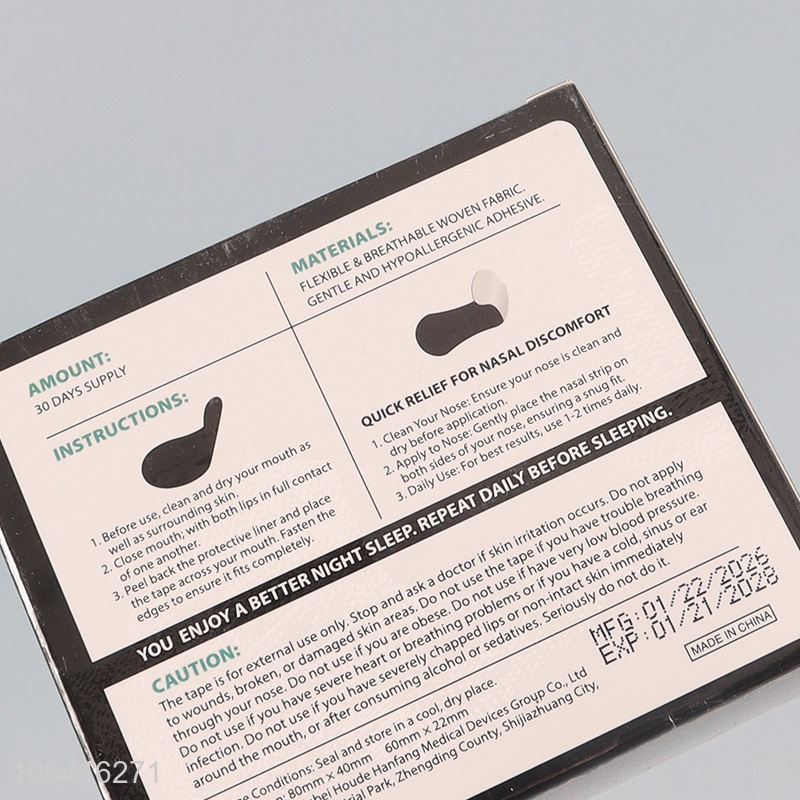 Top quality anti-snoring mouth and nasal tape kit
