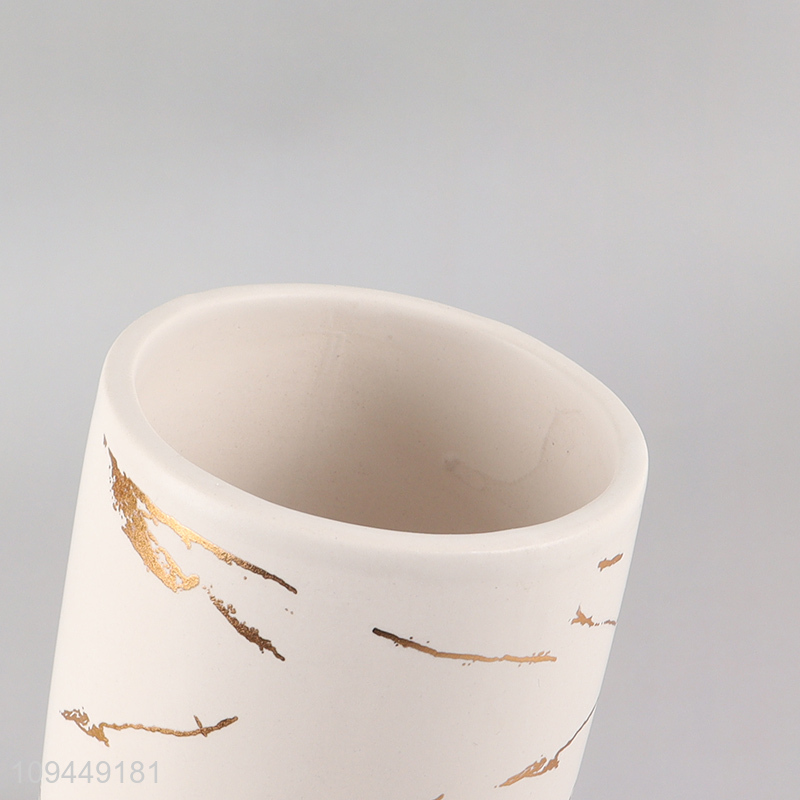 Top selling simple ceramic mouthwash cup toothbrush cup