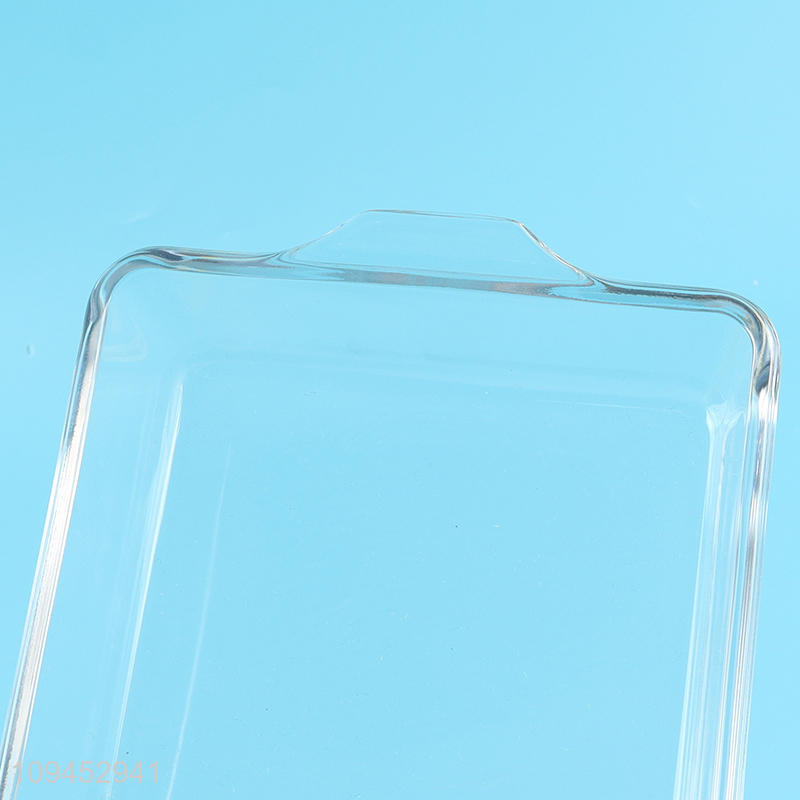 China wholesale clear heat-resistant glass baking pan