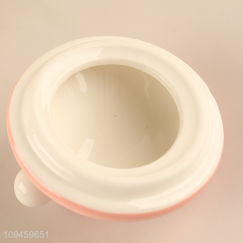 Top quality pink cartoon ceramic water cup for sale