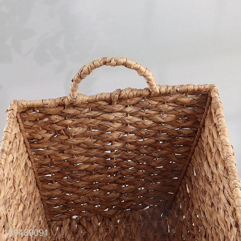 Low price rectangle water hyacinth storage basket