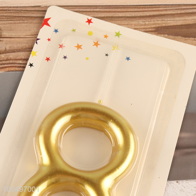 China wholesale golden party supplies birthday cake candle