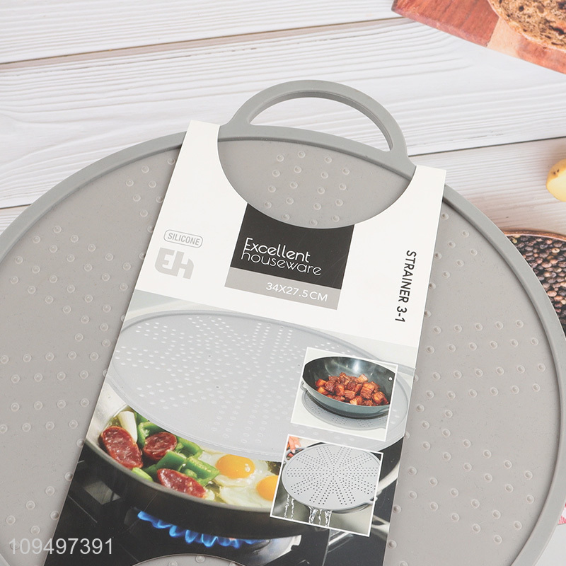 China products silicone anti-spill lid with handles