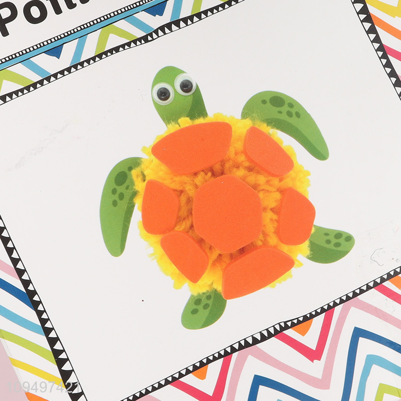 Hot sale kids turtle pom pom craft kit