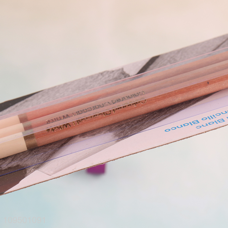 Factory direct sale 3pcs white charcoal pencils set