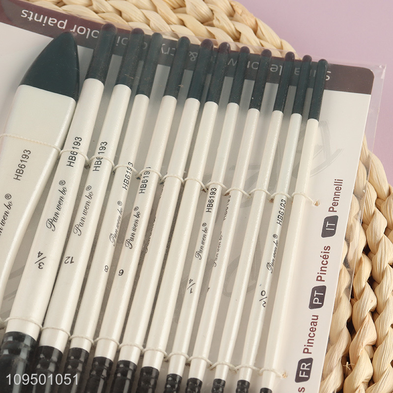 Factory price 12pcs paint brushes artist brush set