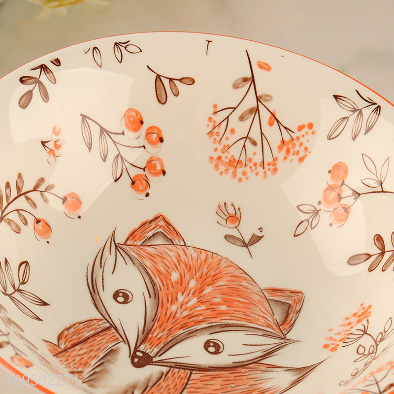 Online wholesale 8 inch printed ceramic bowl for tableware