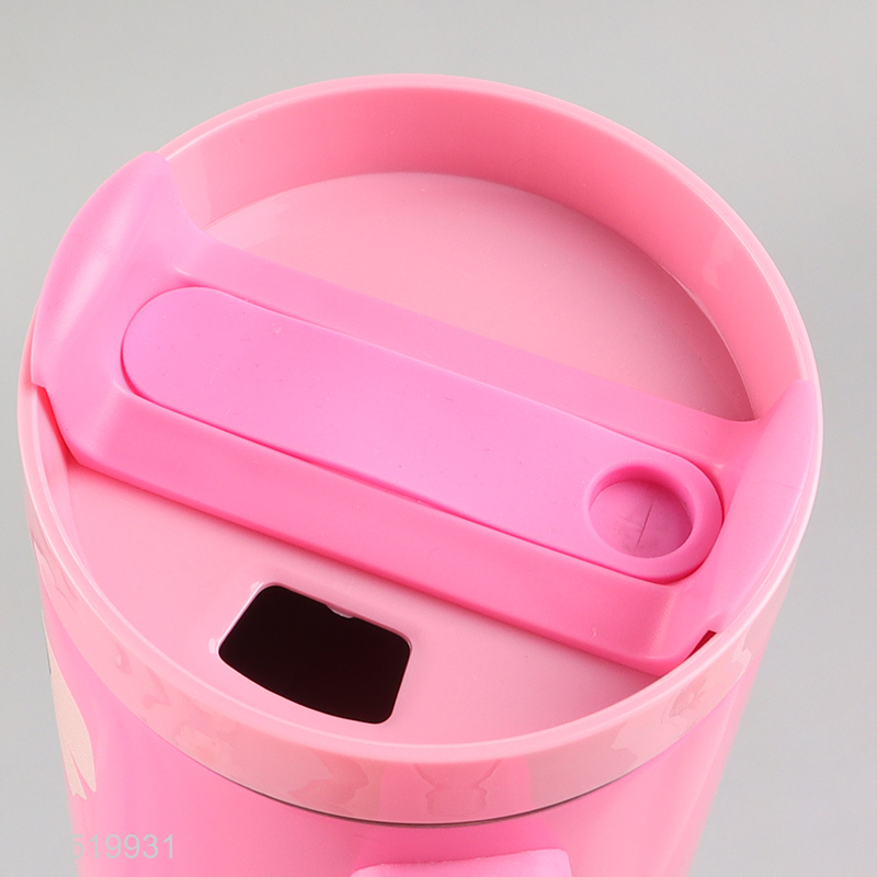 Hot items pink stainless steel water cup with handle