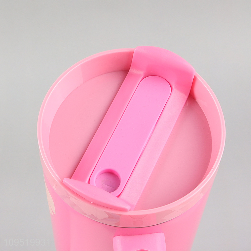Hot items pink stainless steel water cup with handle