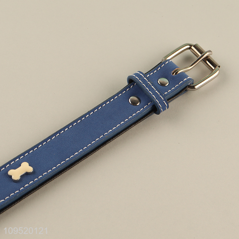 Wholesale waterproof pu dog collar with buckle
