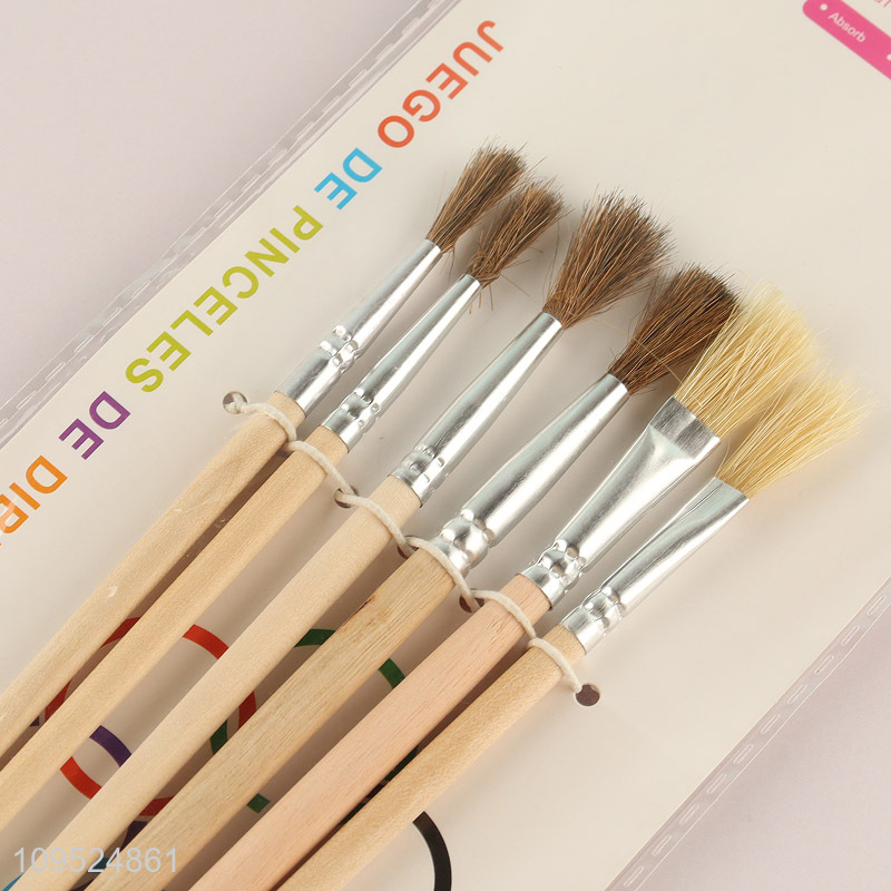 China wholesale washable 6pcs art painting brush kit