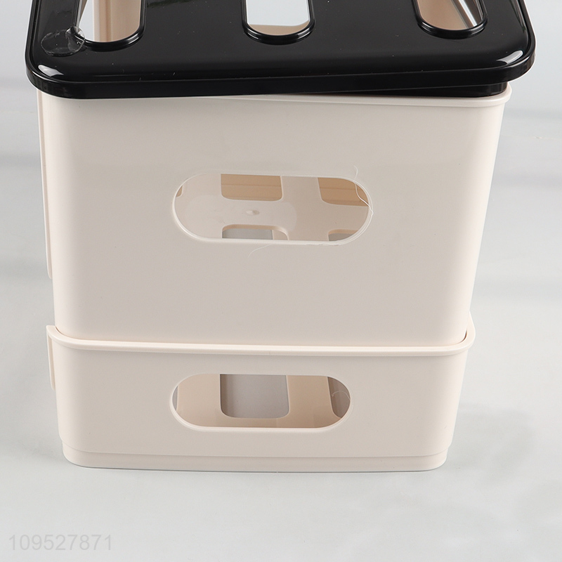 Low price 2-tier small house storage box with cover